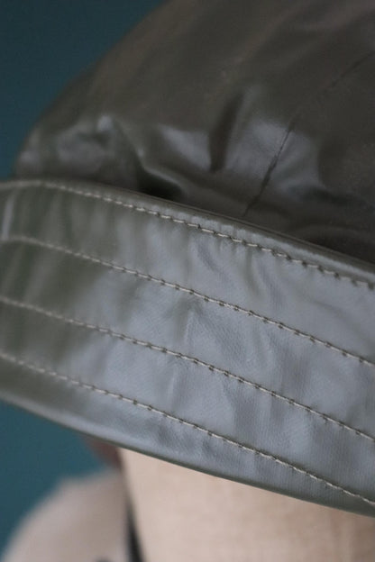 Vintage 1960s PVC sou’wester - waterproof bucket hat - fisherman workwear - rainwear - Swedish military