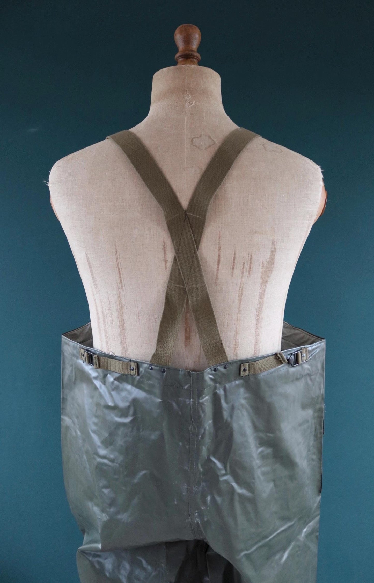 Vintage 1980s Italian Navy waterproofs - deck overalls - foul weather gear - 47" x 28”