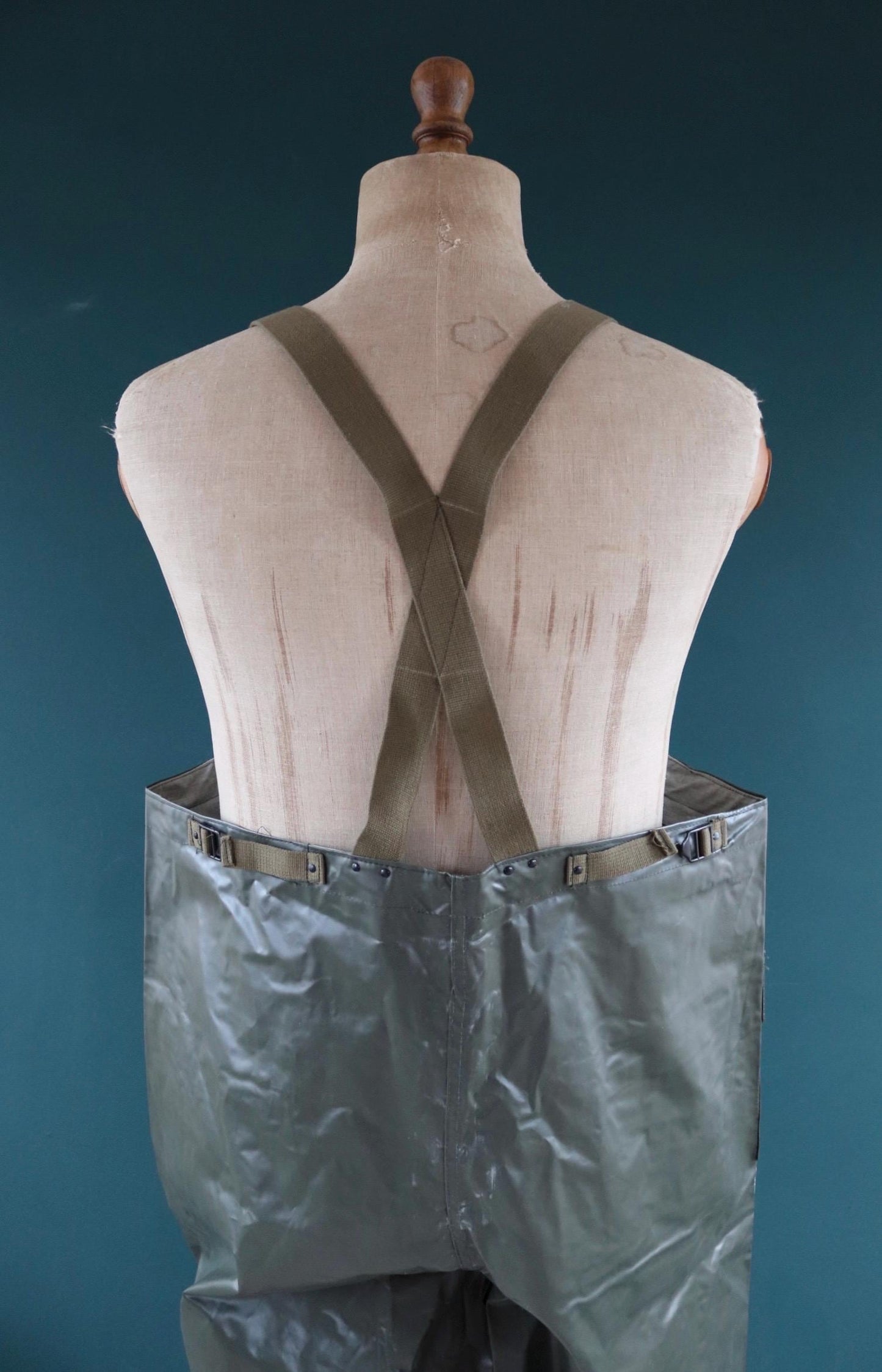 Vintage 1980s Italian Navy waterproofs - deck overalls - foul weather gear - 47" x 29”