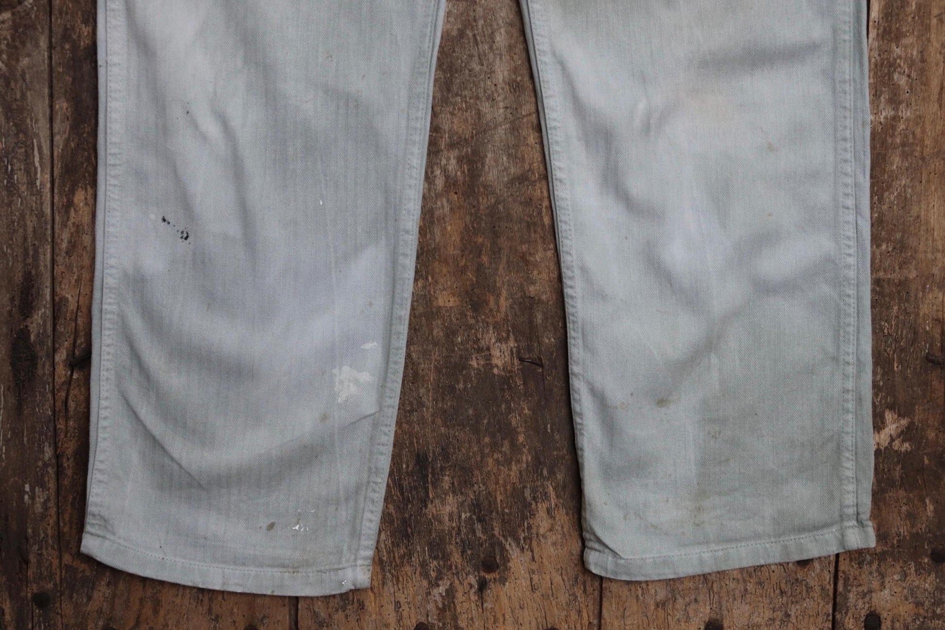 Vintage 1960s French workwear overalls - HBT cotton twill dungarees - 32” x 29”