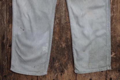 Vintage 1960s French workwear overalls - HBT cotton twill dungarees - 32” x 29”