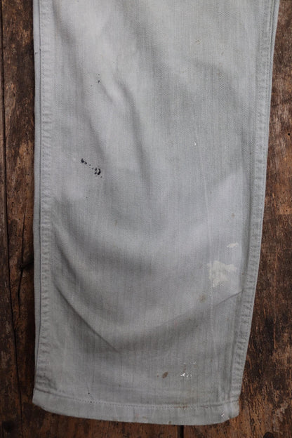 Vintage 1960s French workwear overalls - HBT cotton twill dungarees - 32” x 29”