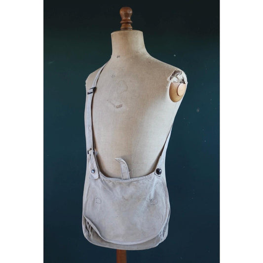 Antique 1910s military bag - Swedish army musette - cotton cross body bread bag - mattornist
