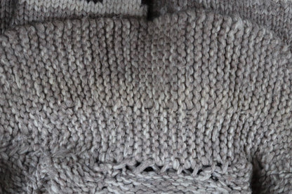 Vintage 1970s Cowichan wool cardigan - hand knitted - 1980s chunky winter sweater - 46" chest