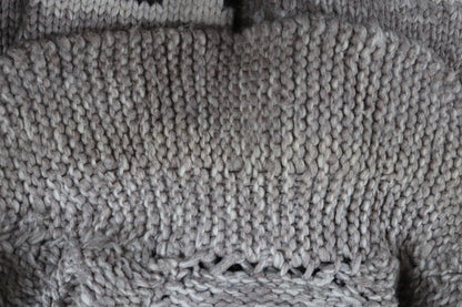 Vintage 1970s Cowichan wool cardigan - hand knitted - 1980s chunky winter sweater - 46" chest
