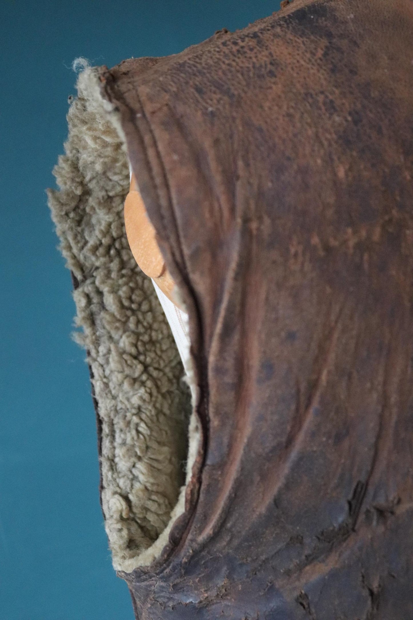 Vintage 1940s British military jerkin - WW2 sheepskin - Tropal coat - RAF vest - horsehide leather waistcoat - 42” chest