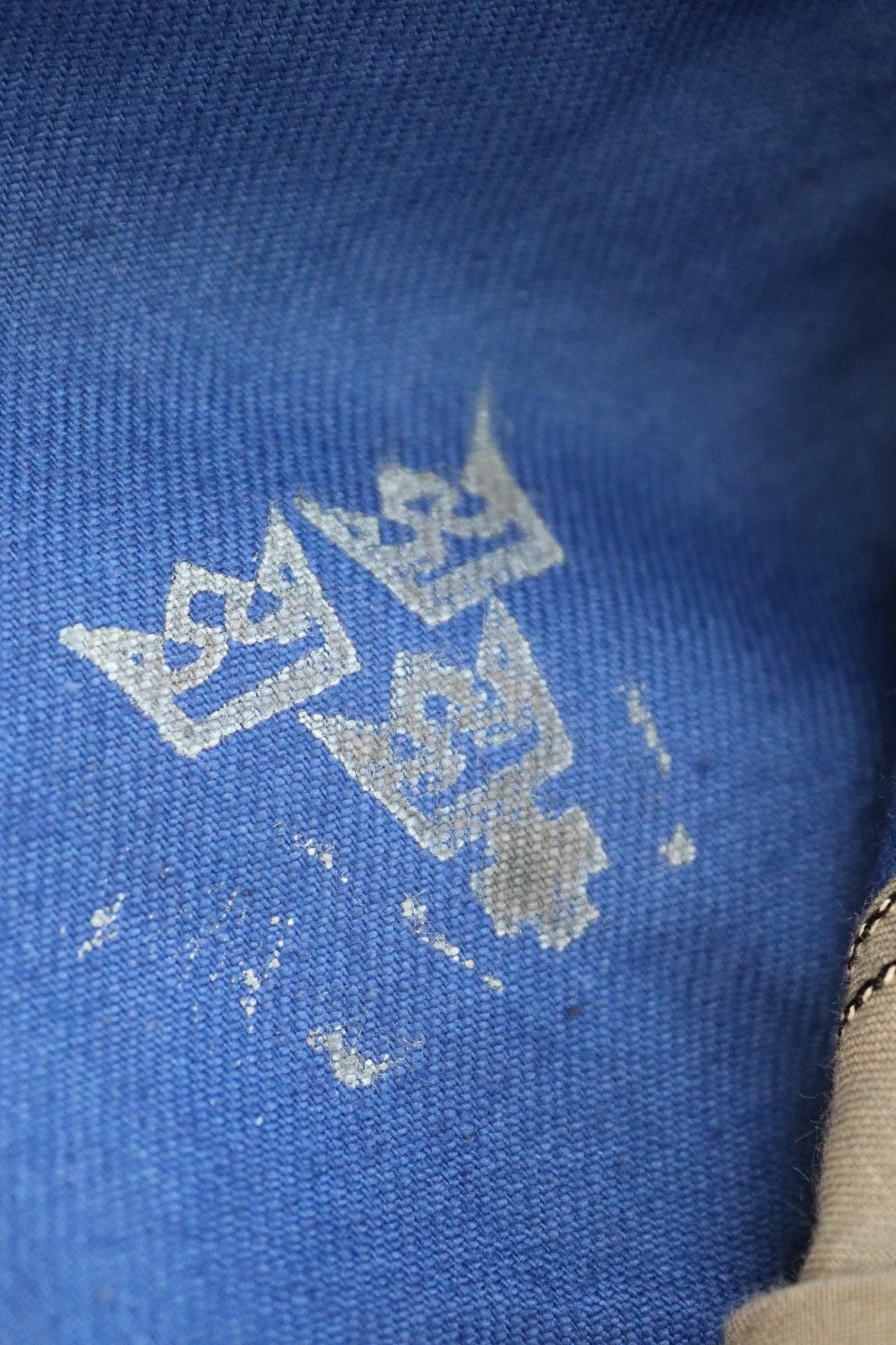 Vintage WW2 workwear trousers - 1940s deadstock - Swedish military - buckle back pants - indigo blue cotton twill - 32” x 32”