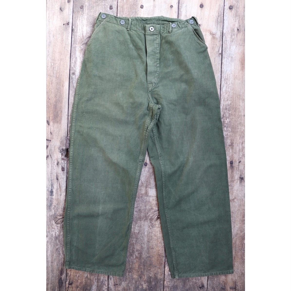 Vintage 1940s Swedish workwear trousers - WW2 utility chore pants - buckle back - 31” x 29”