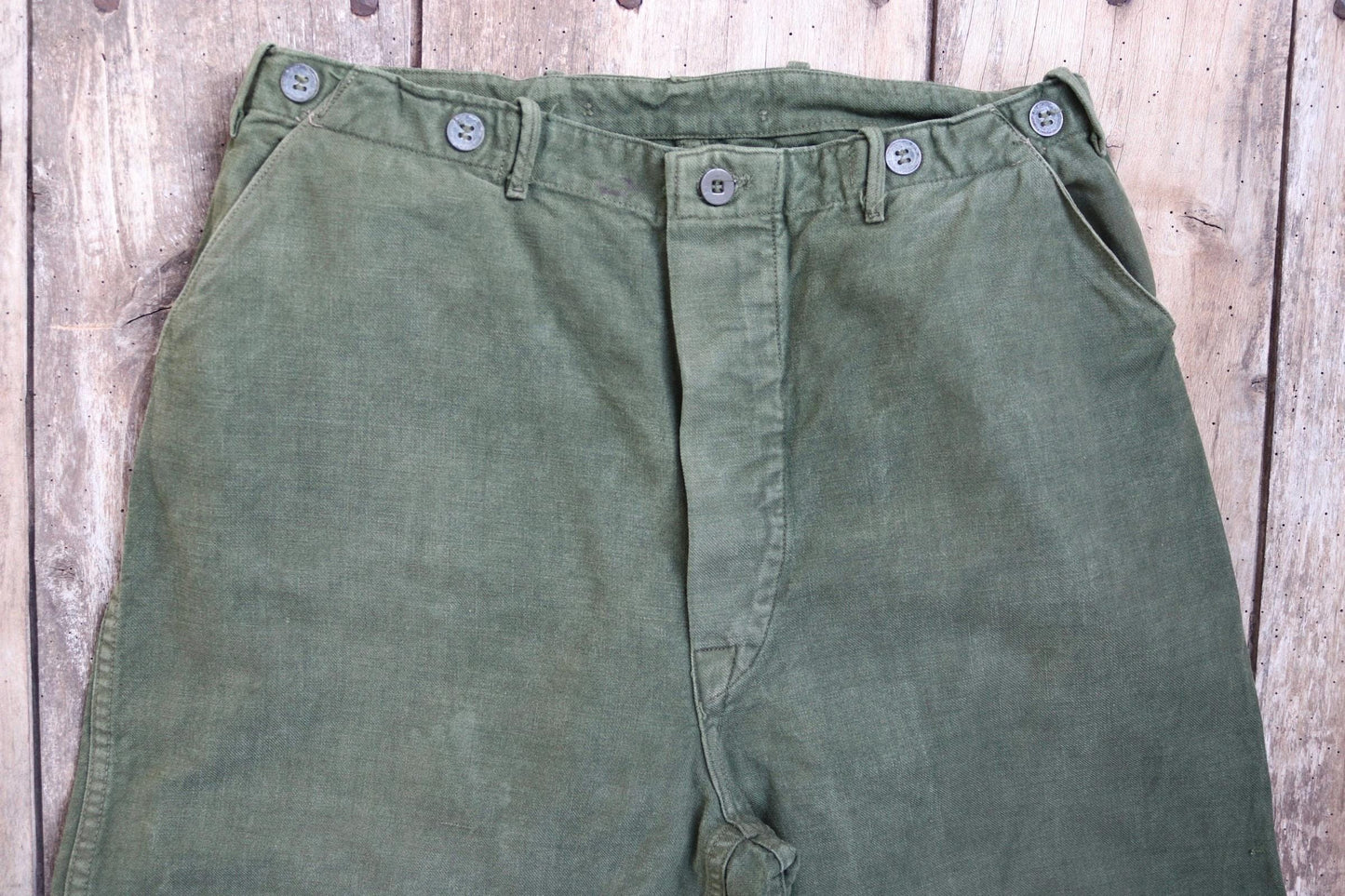 Vintage 1940s Swedish workwear trousers - WW2 utility chore pants - buckle back - 31” x 29”