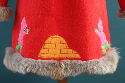 Vintage 1970s embroidered wool coat - Hudsons Bay jacket - Alaskan parka - 40" chest