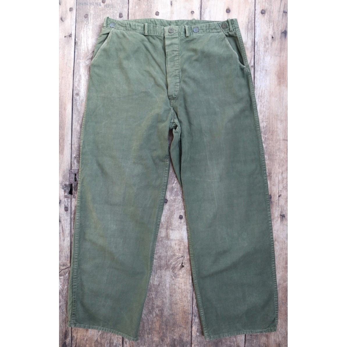 Vintage 1940s Swedish workwear trousers - WW2 utility chore pants - buckle back - 35” x 31”