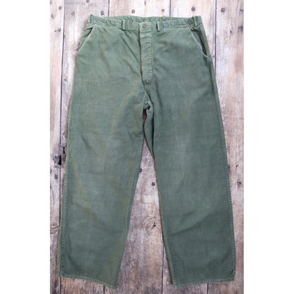 Vintage 1940s Swedish workwear trousers - WW2 utility chore pants - buckle back - 35” x 31”
