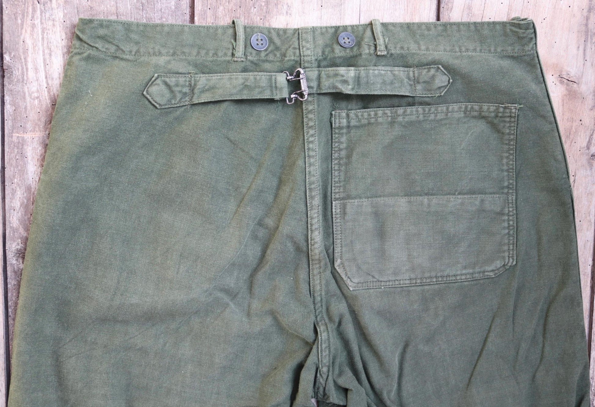 Vintage 1940s Swedish workwear trousers - WW2 utility chore pants - buckle back - 35” x 31”