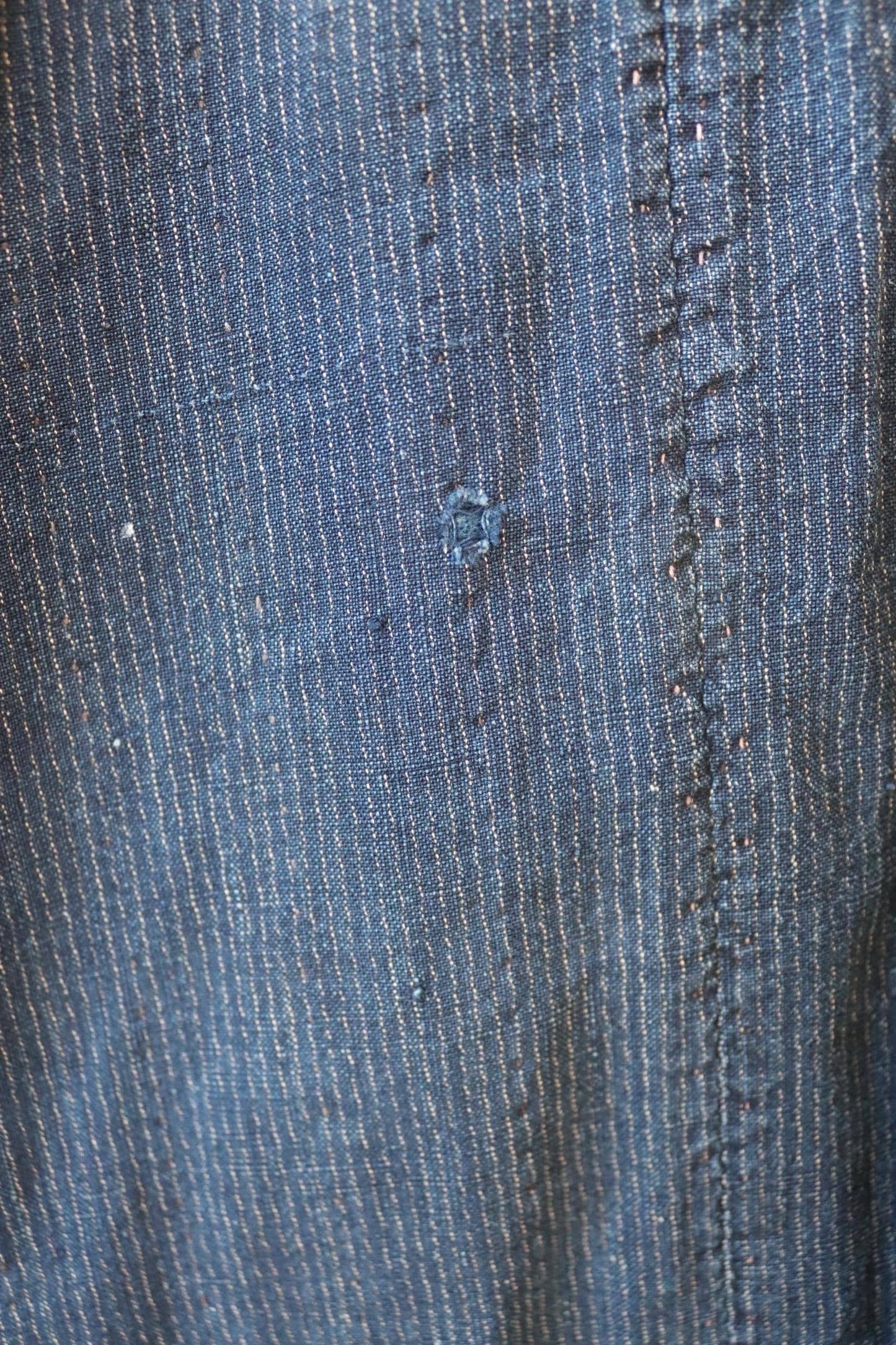Vintage Japanese boro kimono - indigo kasuri robe - sashiko stitching - traditional dressing gown