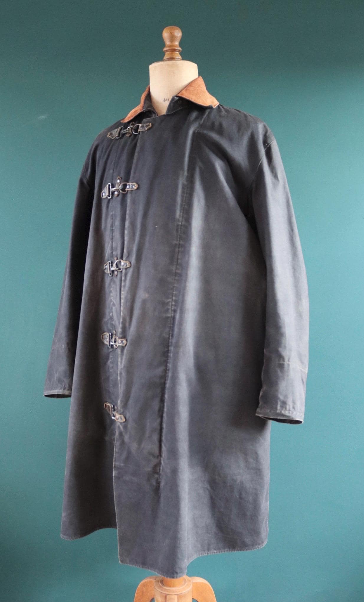 Vintage 1950s firefighter coat - lobster clasp - fireman’s jacket - 52” chest