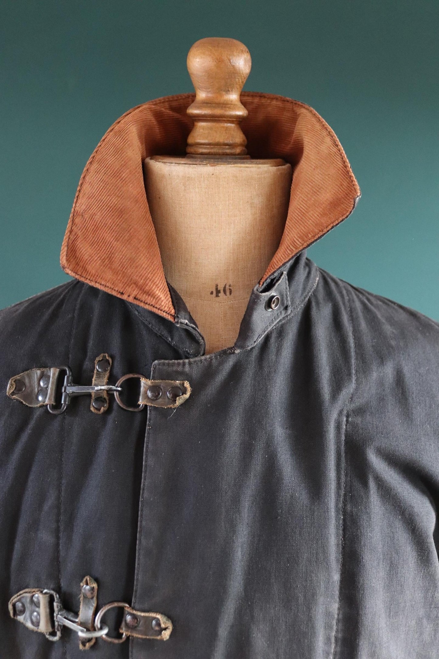 Vintage 1950s firefighter coat - lobster clasp - fireman’s jacket - 52” chest