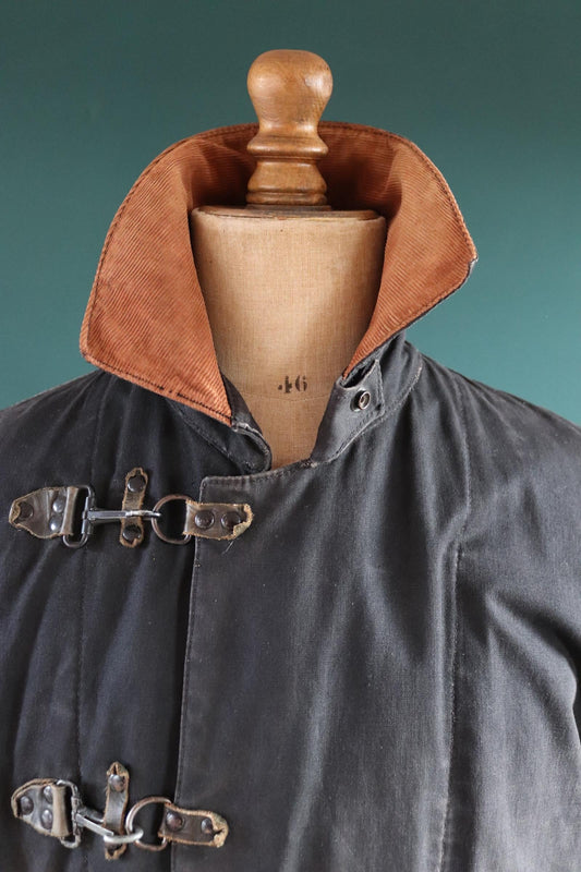 Vintage 1950s firefighter coat - lobster clasp - fireman’s jacket - 52” chest