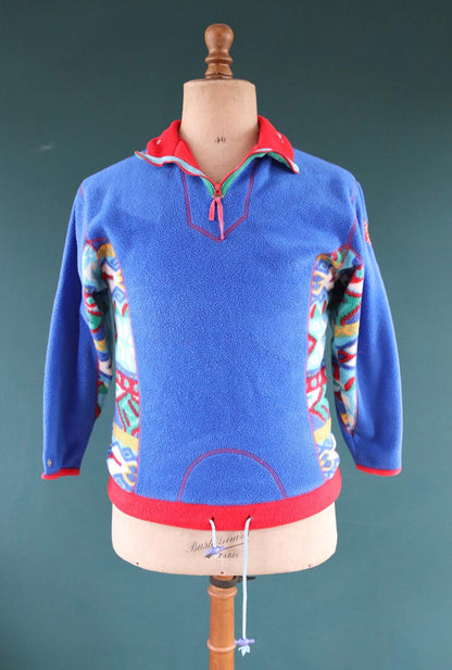 Vintage 1980s Paco polar fleece - 1990s crazy print - 38” chest