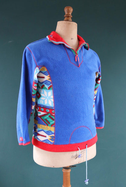 Vintage 1980s Paco polar fleece - 1990s crazy print - 38” chest
