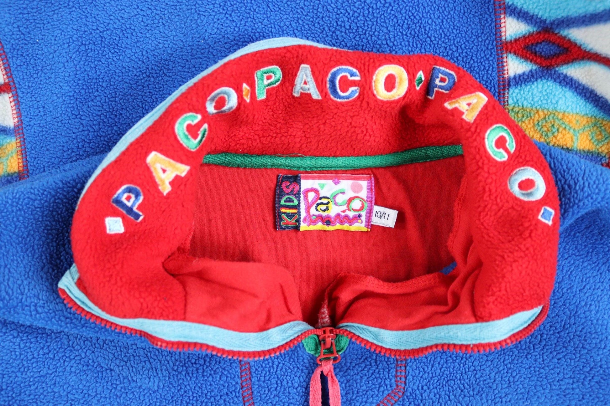 Vintage 1980s Paco polar fleece - 1990s crazy print - 38” chest