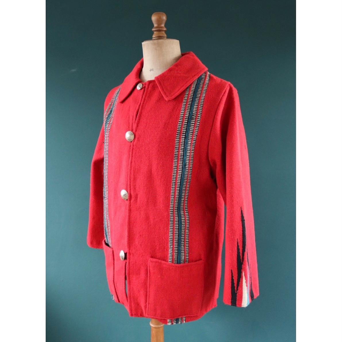 Vintage Chimayo style coat - wool blanket jacket - Toyo Enterprise - 45” chest