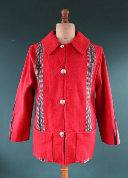 Vintage Chimayo style coat - wool blanket jacket - Toyo Enterprise - 45” chest