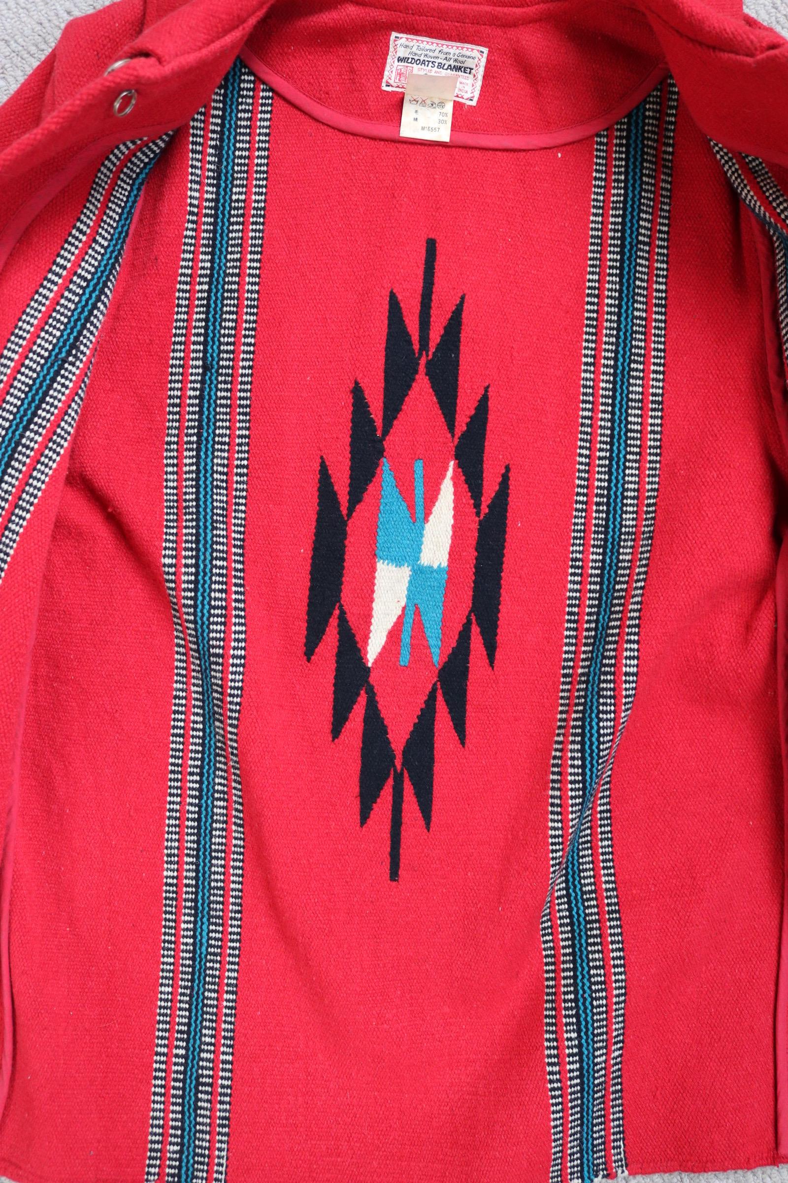 Vintage Chimayo style coat - wool blanket jacket - Toyo Enterprise - 45” chest