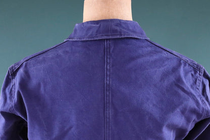 Vintage French workwear jacket - blue chore coat - 44” chest