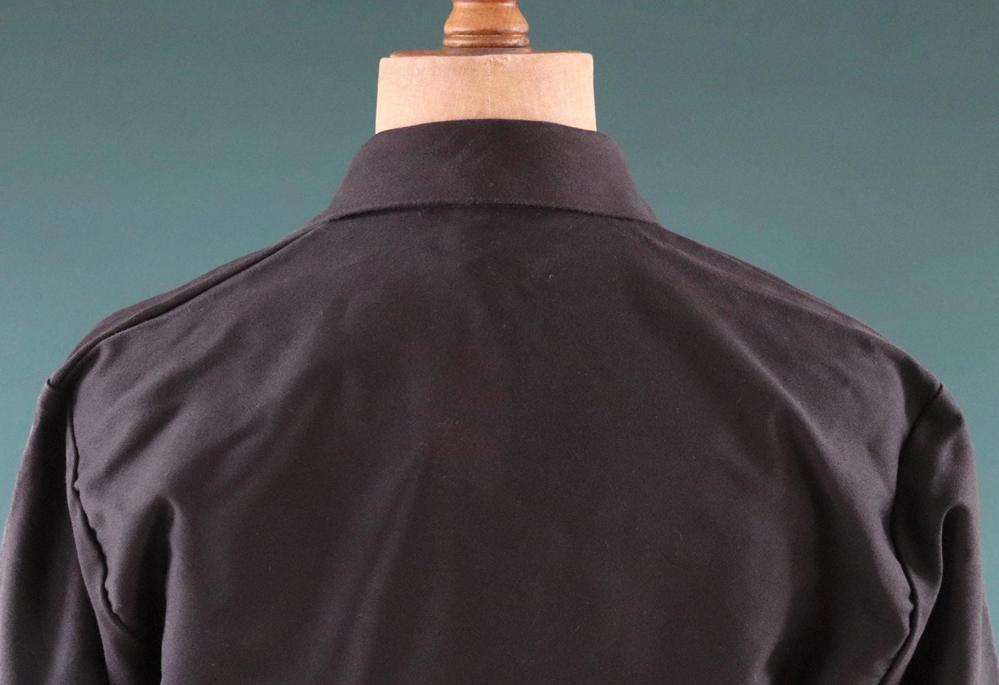 Vintage French black moleskin workwear jacket - chore coat - 45" chest
