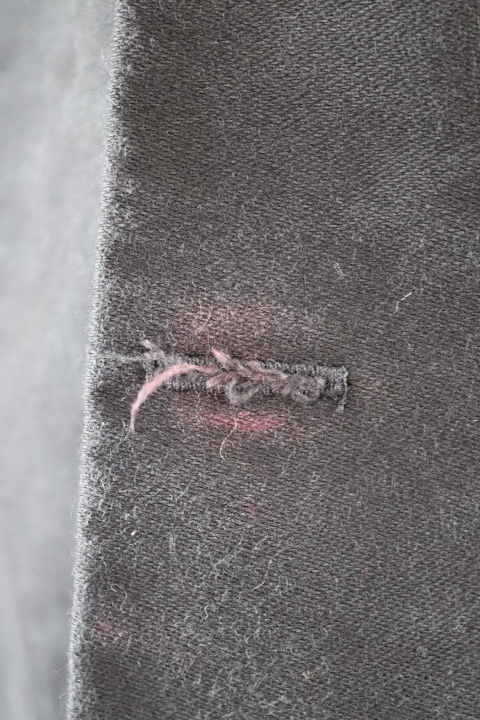 Vintage French black moleskin workwear jacket - chore coat - 45" chest