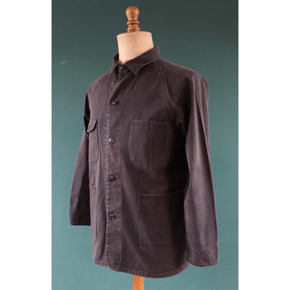 Vintage black cotton workwear jacket - chore coat - Golden Bear - 41" chest