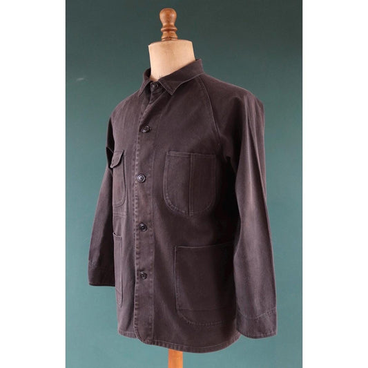 Vintage black cotton workwear jacket - chore coat - Golden Bear - 41" chest