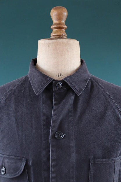 Vintage black cotton workwear jacket - chore coat - Golden Bear - 41" chest