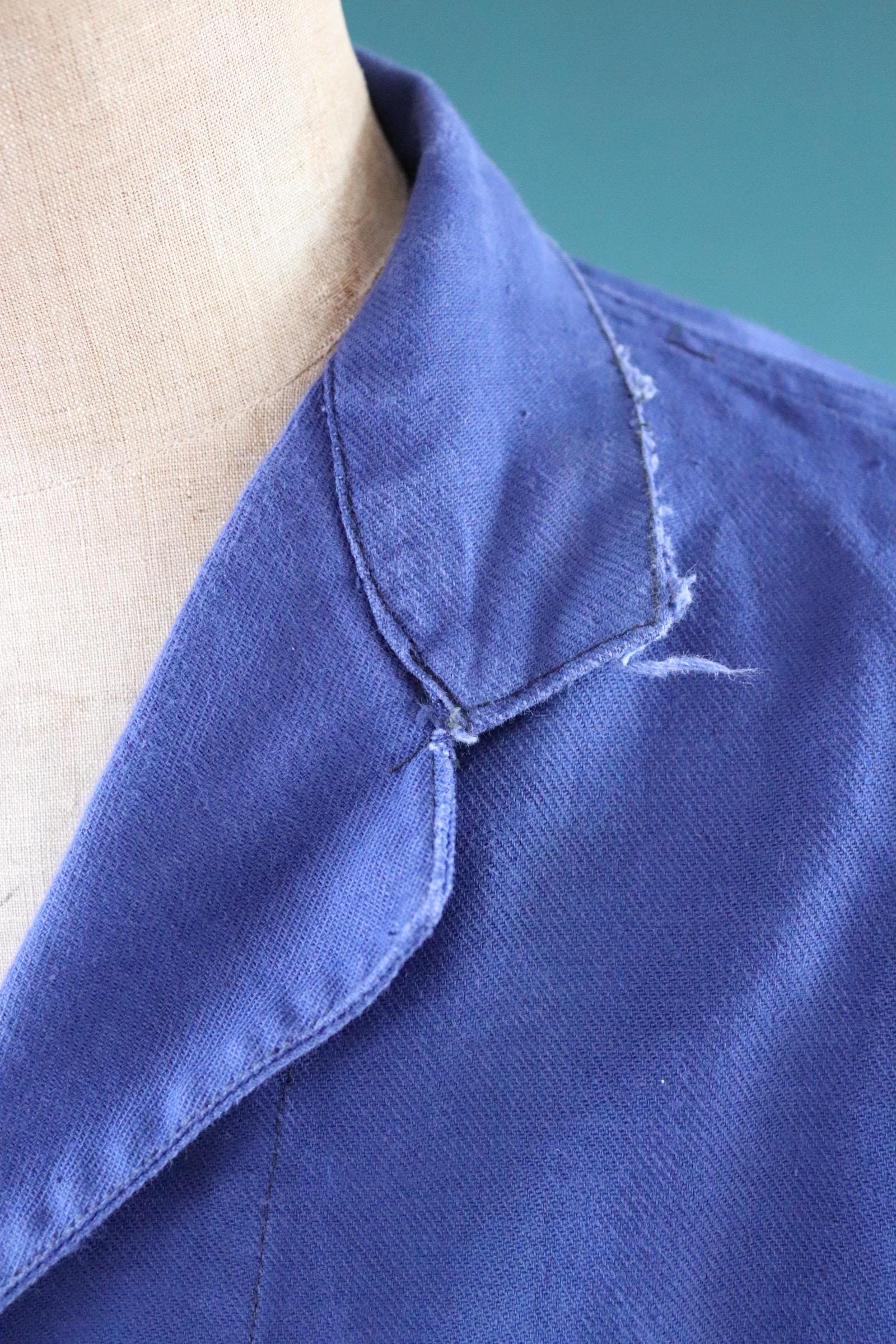 Vintage French workwear jacket - blue chore coat - 46” chest