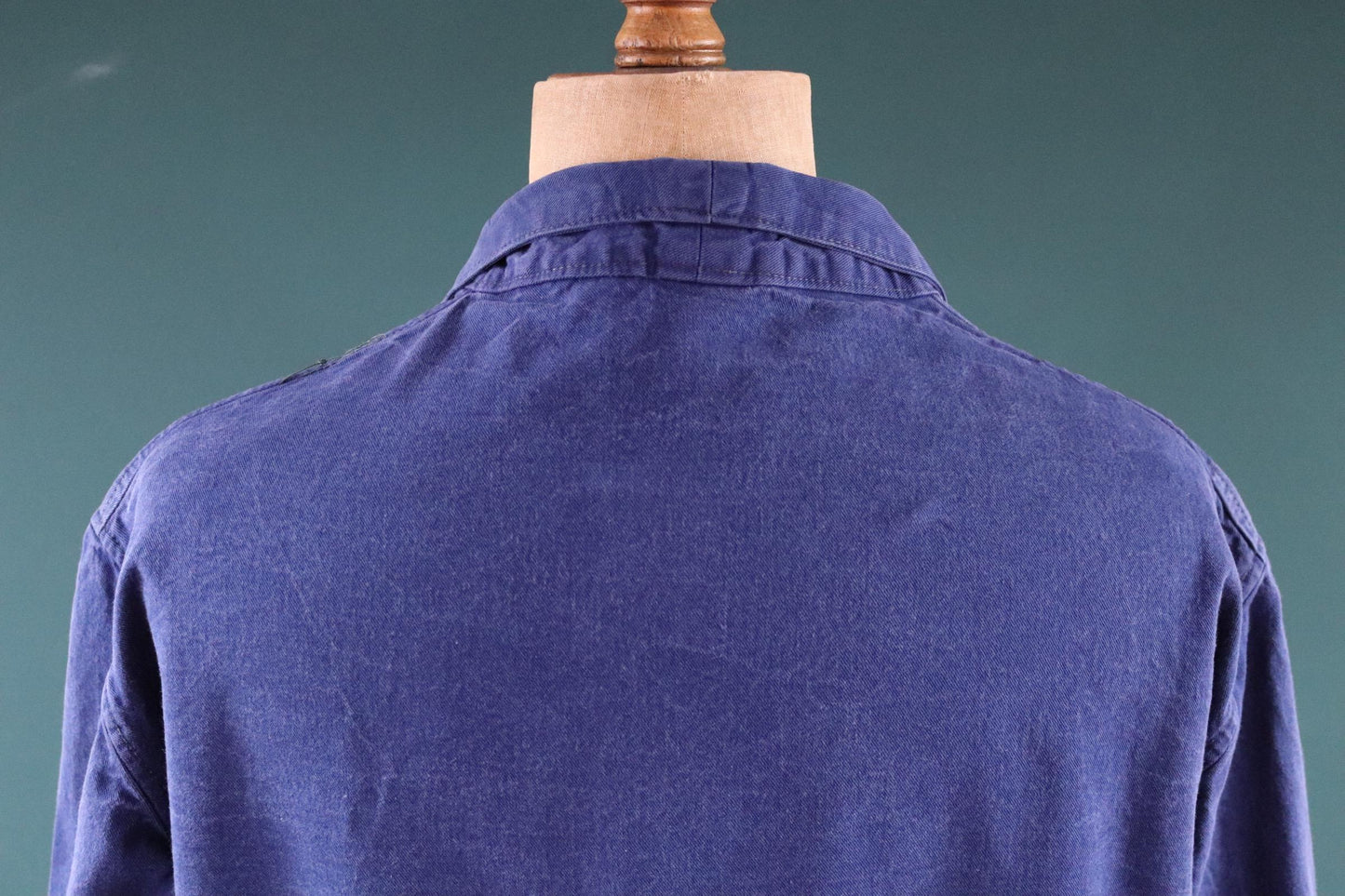 Vintage French workwear jacket - blue chore coat - 49” chest