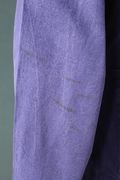 Vintage French workwear jacket - blue chore coat - 49” chest