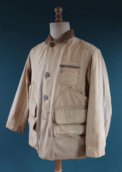 Vintage 1950s canvas hunting jacket - American workwear - chore coat - 48" chest