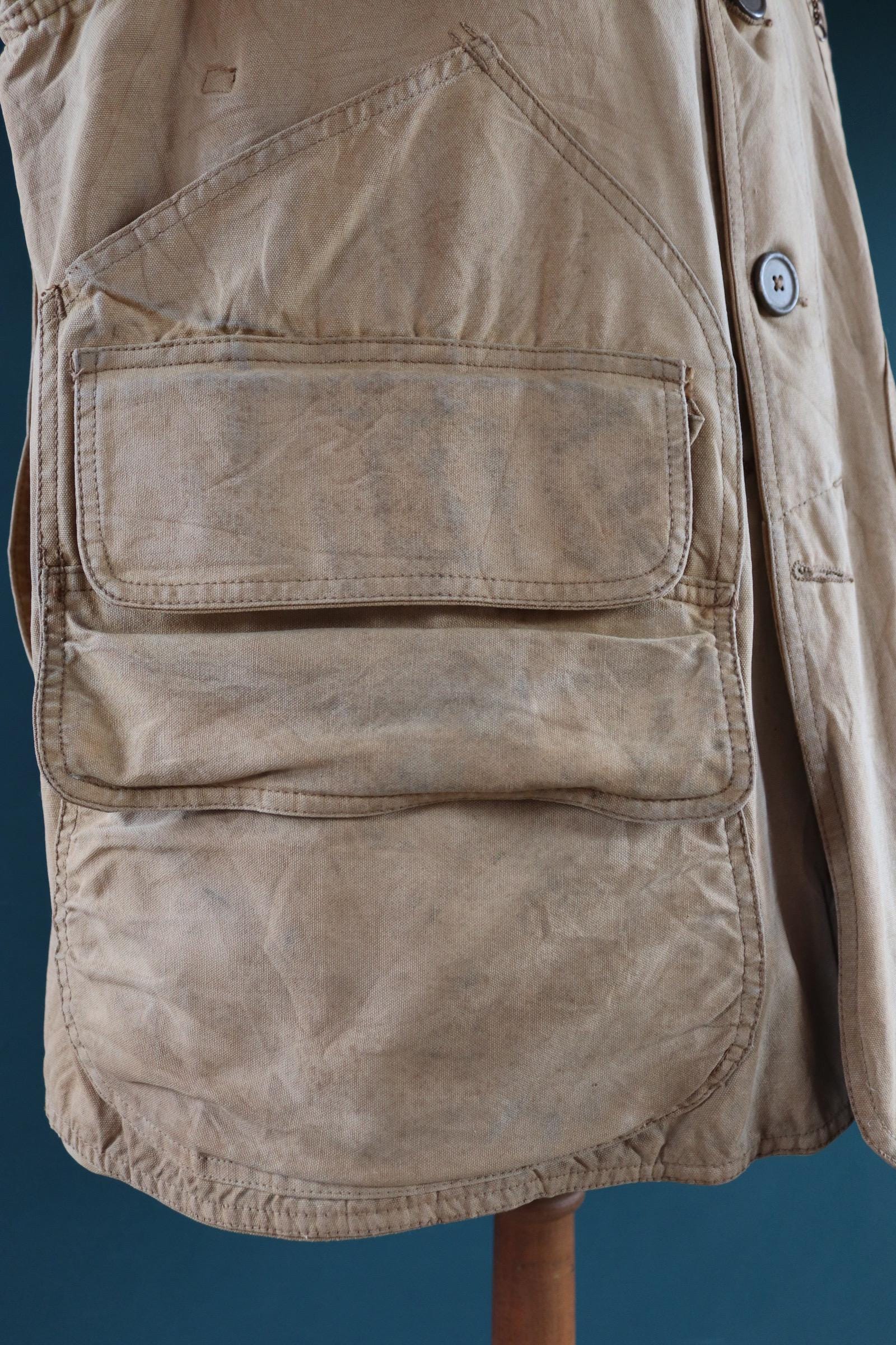 Vintage 1950s canvas hunting jacket - American workwear - chore coat - 48" chest