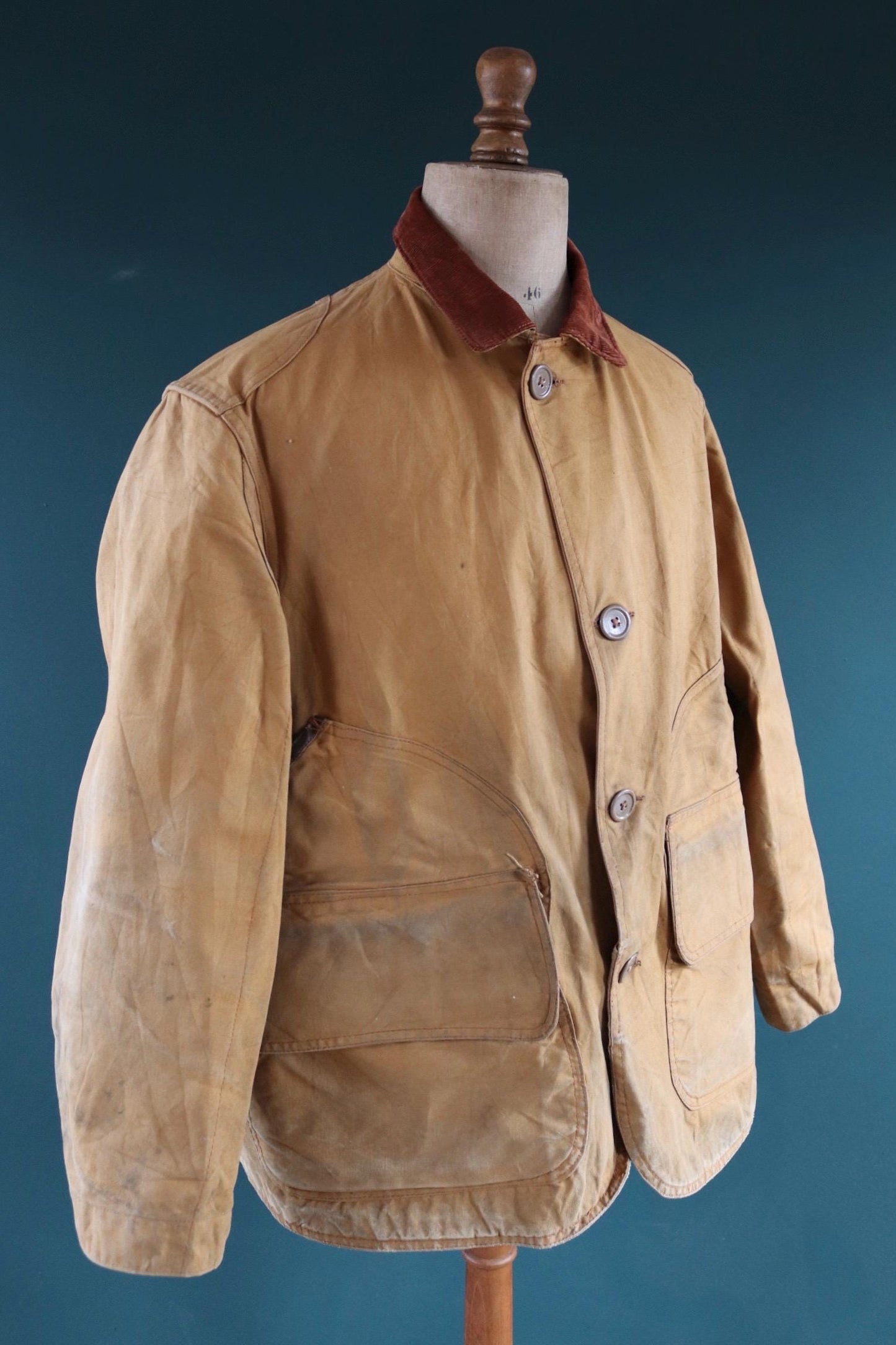 Vintage 1950s canvas hunting jacket - American workwear - chore coat - 50" chest