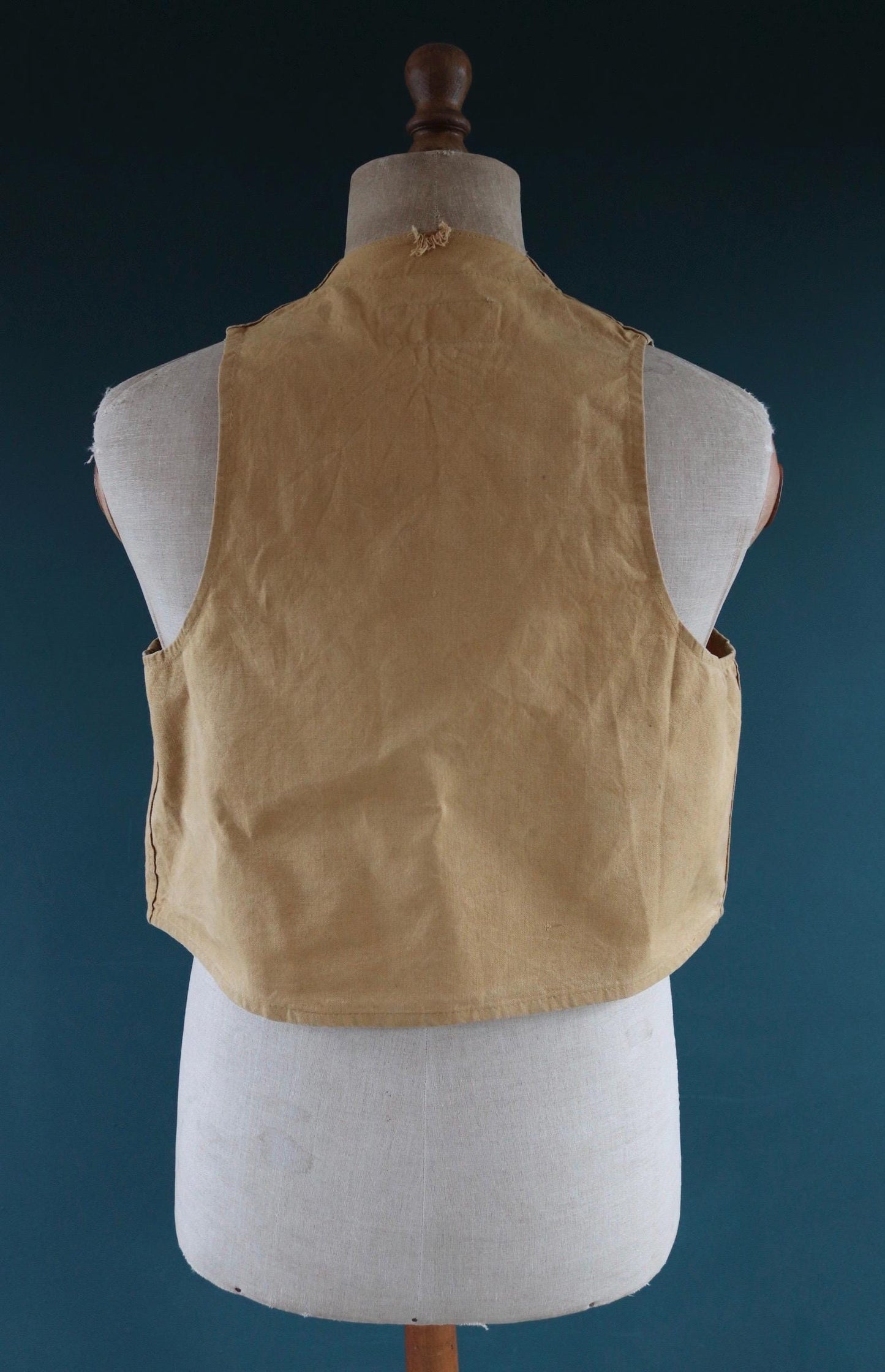Vintage duck cotton workwear vest - utility waistcoat - 41” chest
