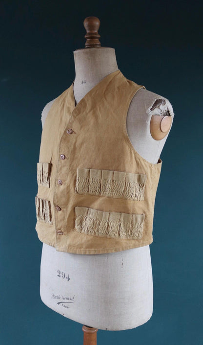 Vintage duck cotton workwear vest - utility waistcoat - 41” chest