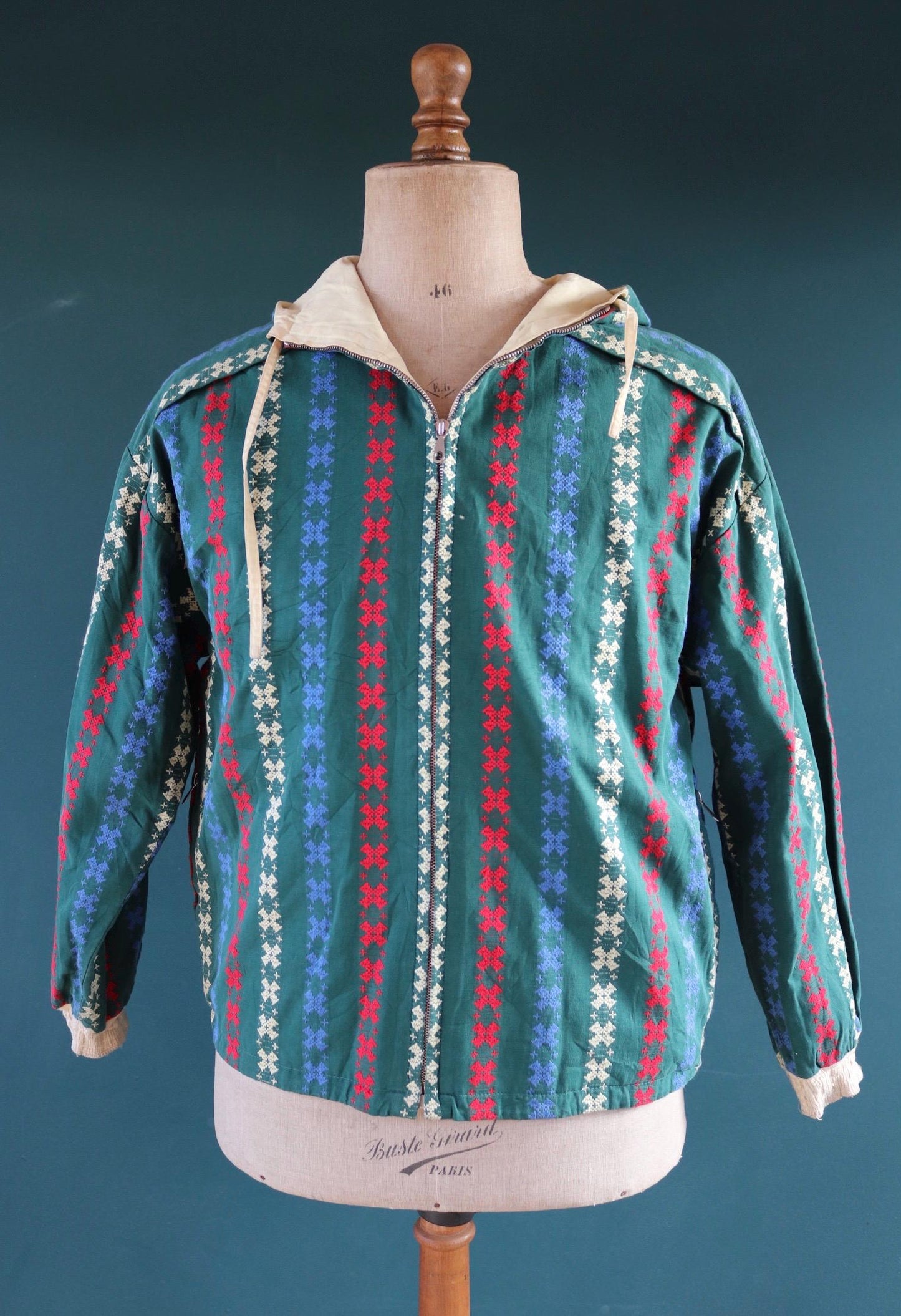 Vintage 1970s crazy print anorak - drizzler jacket - 42” chest - surf windbreaker