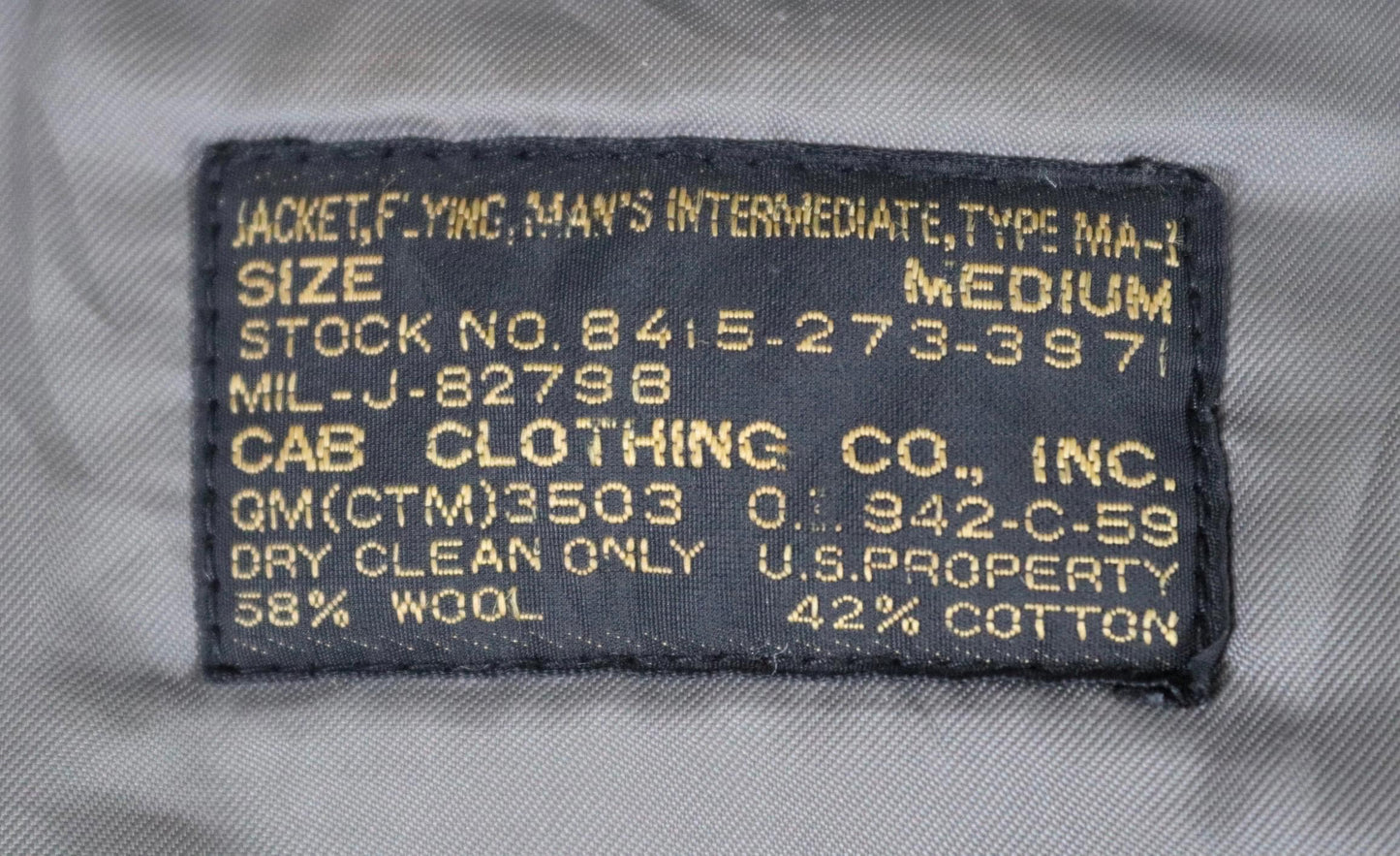 Vintage 1950s USAF MA-1 - Air Force flight jacket - military jacket - MIL-J-8279B - 44" chest