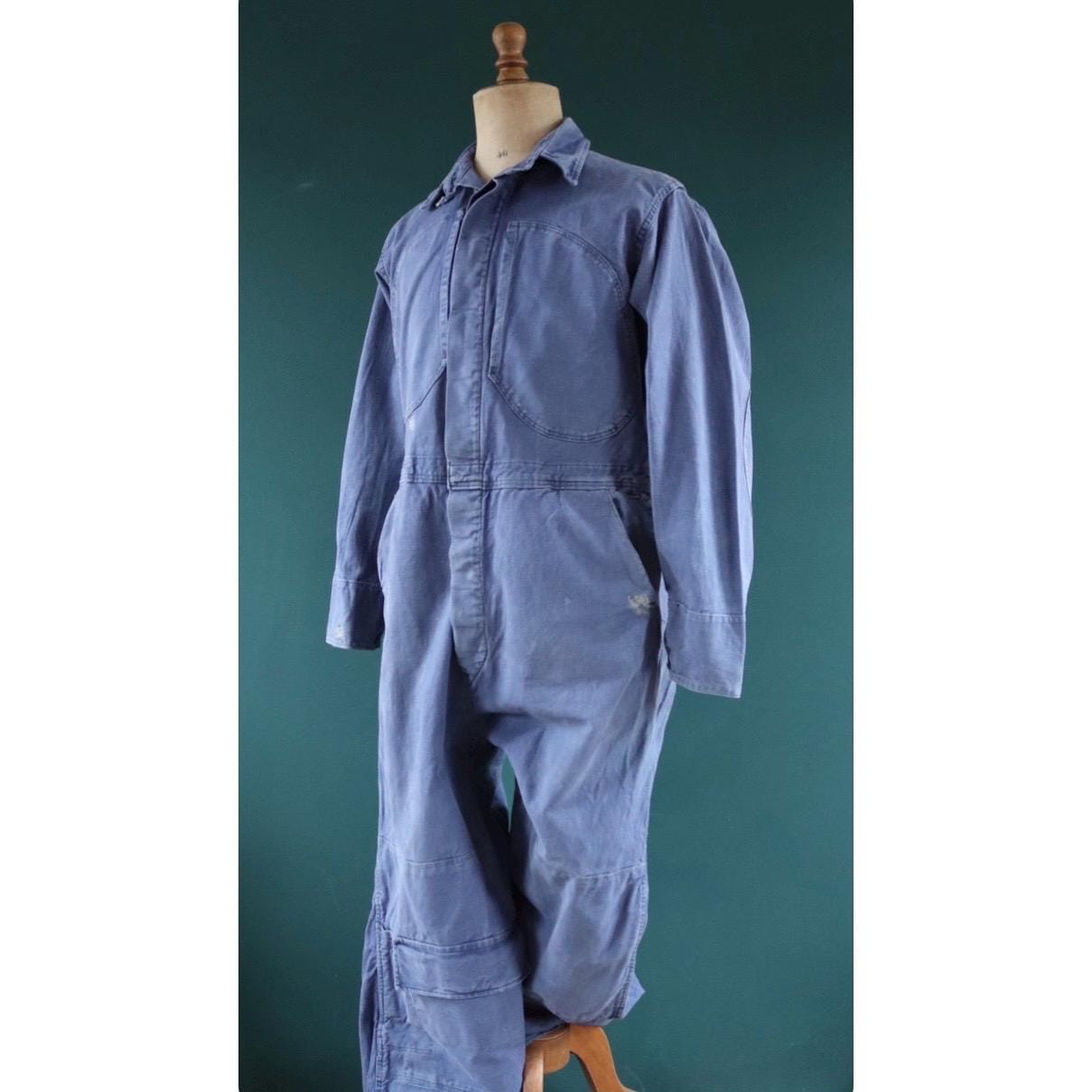 Vintage 1950s Swedish tank crew coveralls - military workwear - boiler suit - 47" x 39" x 30"