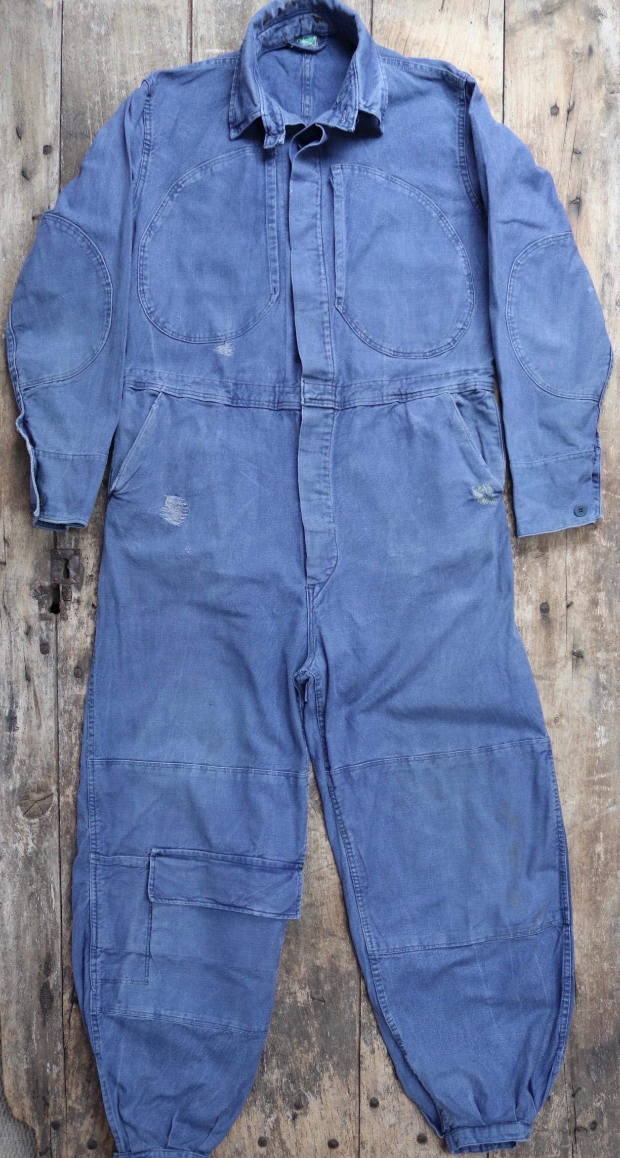 Vintage 1950s Swedish tank crew coveralls - military workwear - boiler suit - 47" x 39" x 30"