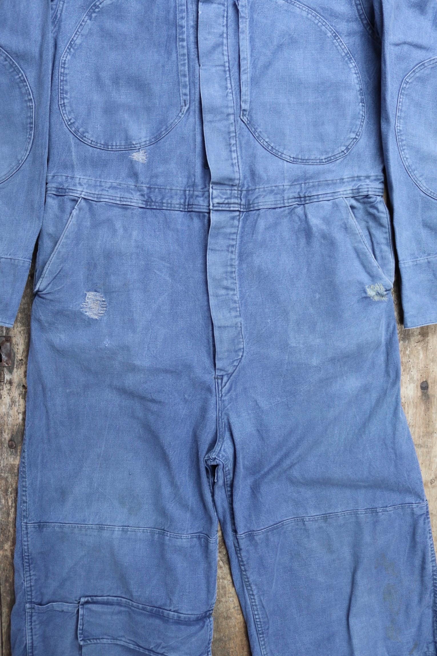 Vintage 1950s Swedish tank crew coveralls - military workwear - boiler suit - 47" x 39" x 30"