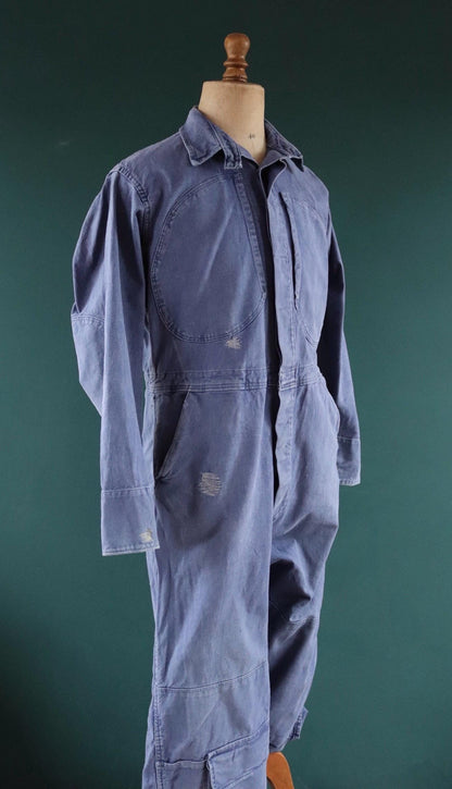 Vintage 1950s Swedish tank crew coveralls - military workwear - boiler suit - 47" x 39" x 30"