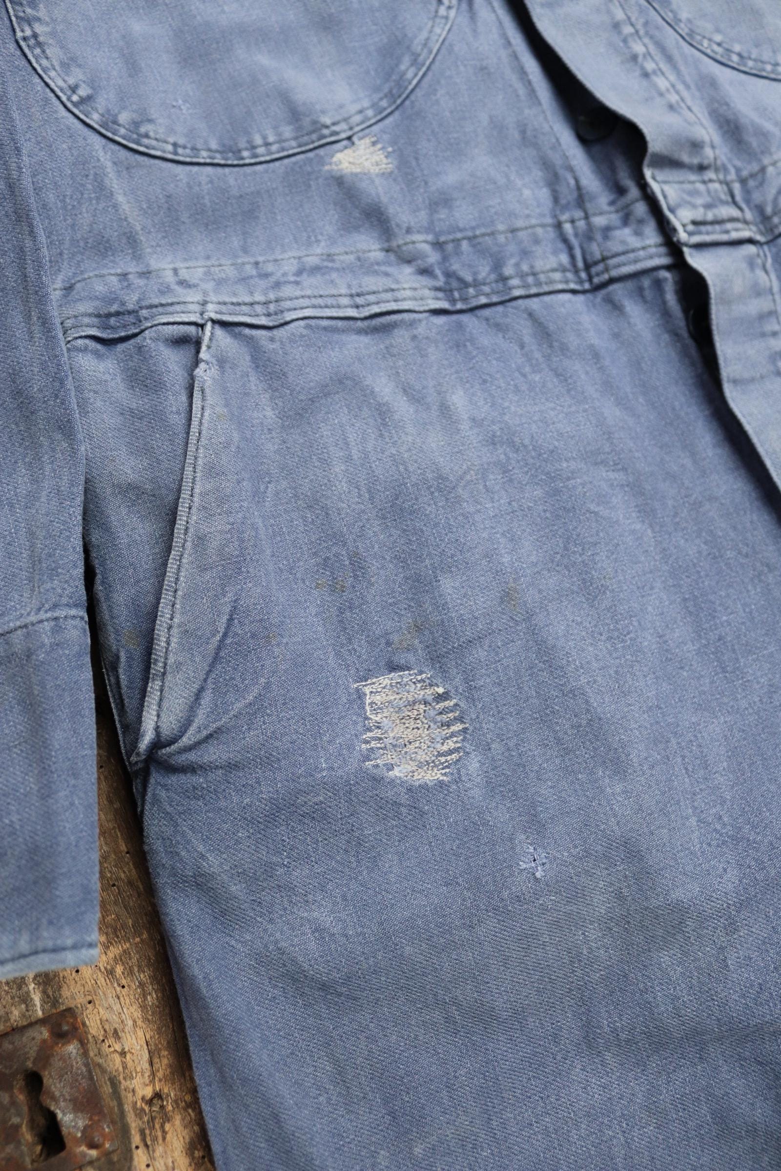 Vintage 1950s Swedish tank crew coveralls - military workwear - boiler suit - 47" x 39" x 30"