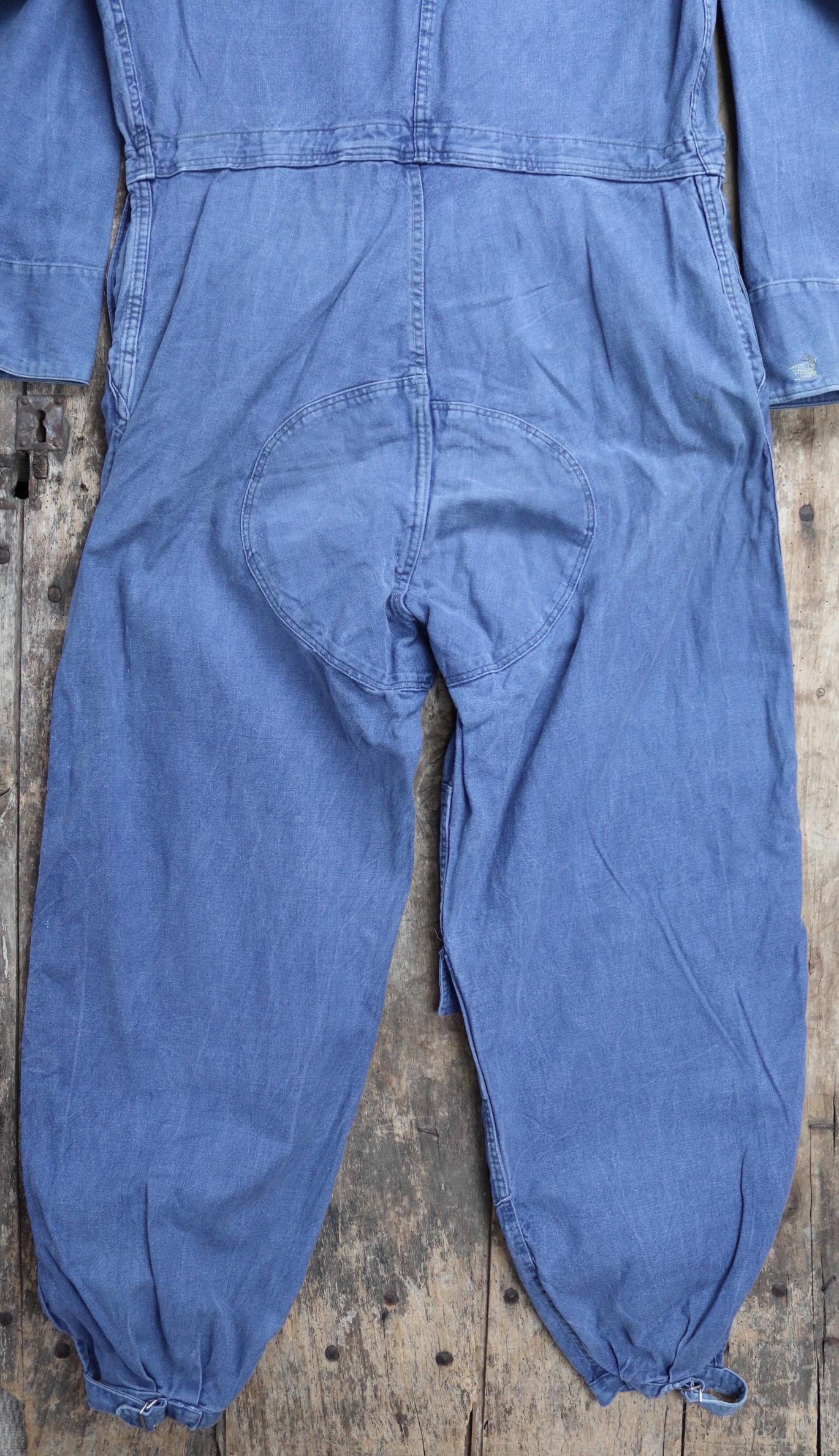 Vintage 1950s Swedish tank crew coveralls - military workwear - boiler suit - 47" x 39" x 30"