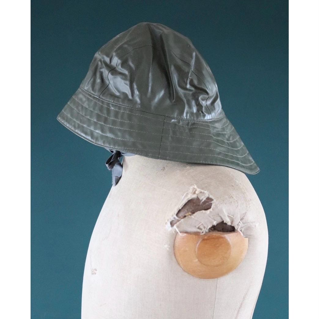 Vintage 1960s PVC sou’wester - waterproof bucket hat - fisherman workwear - rainwear - Swedish military